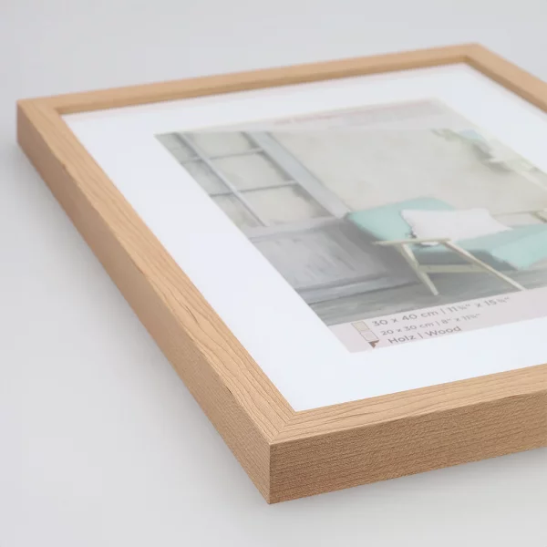 Cadre en bois Stockholm avec passe-partout 30x40 cm | hêtre | verre standard (2 mm)