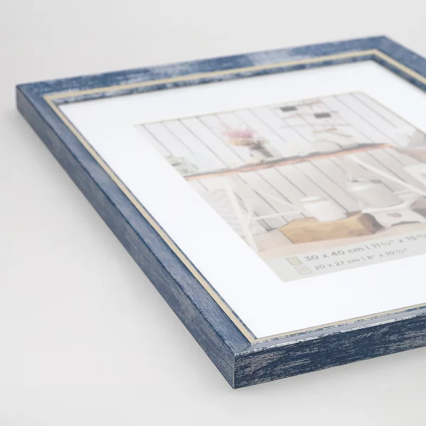 Cadre en plastique Chalet avec passe-partout 10x15 cm | bleu | verre standard (2 mm)