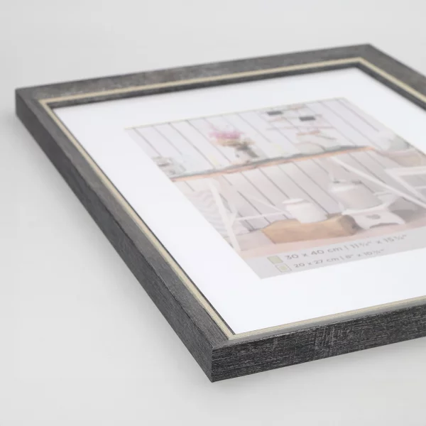 Cadre en plastique Chalet avec passe-partout 10x15 cm | noir | verre standard (2 mm)