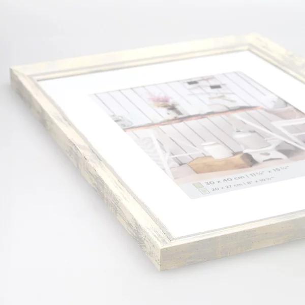Cadre en plastique Chalet avec passe-partout 10x15 cm | blanc | verre standard (2 mm)