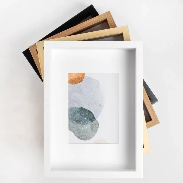 Cadre 3D Shape (MDF) avec passe-partout 25x25 cm (12x12 cm) | noir | verre synthétique (2 mm)