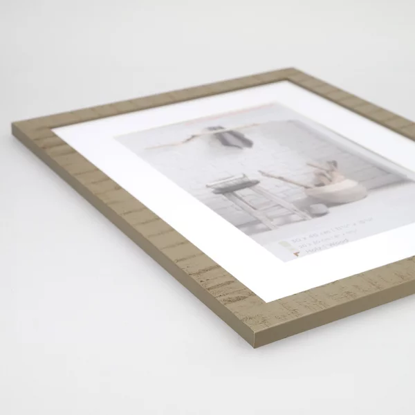 Cadre en bois Home avec passe-partout 10x15 cm (7x10 cm) | beige-brun | verre standard (2 mm)