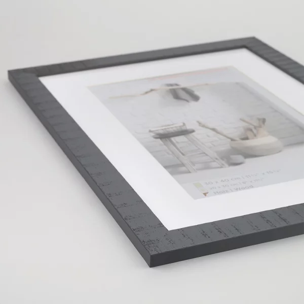 Cadre en bois Home avec passe-partout 10x15 cm (7x10 cm) | gris | verre standard (2 mm)