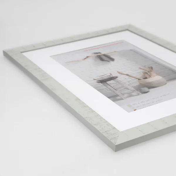 Holz Bilderrahmen Home mit Passepartout 10x20 cm - ohne Passepartout | Hellgrau | Normalglas (2 mm)