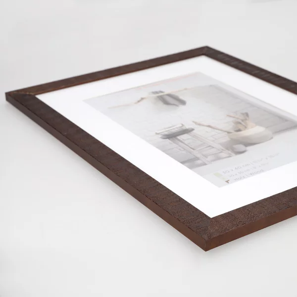 Cadre en bois Home avec passe-partout 10x15 cm (7x10 cm) | noyer | verre standard (2 mm)