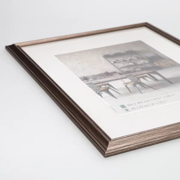 Kunststoff Bilderrahmen Lounge 20x30 cm | stahl | Normalglas (2 mm)