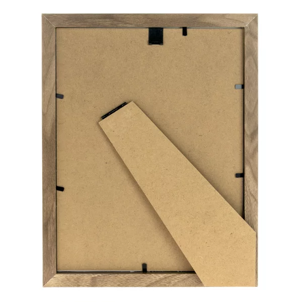 Holz Bilderrahmen Palmi (MDF) mit Passepartout 13x18 cm (9x13 cm) | Braun-Weiß | Normalglas (2 mm)