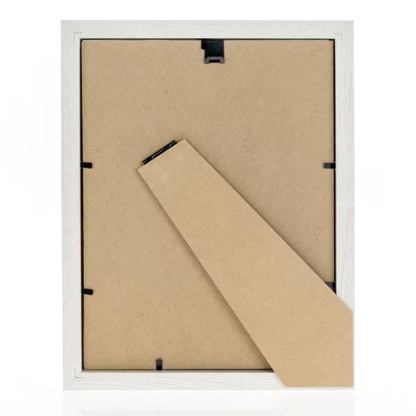 Holz Bilderrahmen Palmi (MDF) mit Passepartout 13x18 cm (9x13 cm) | Weiß-Braun | Normalglas (2 mm)