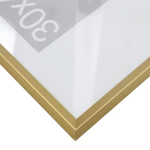 Alu-Bilderrahmen Wega nach Maß Gold matt | Normalglas (2 mm)