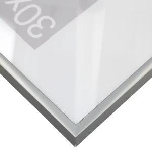 Alu-Bilderrahmen Superba nach Maß Platin | Kunstglas (2 mm)