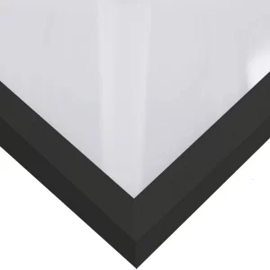 Holzleiste Loft 15 nach Maß Schwarz | Normalglas (2 mm)