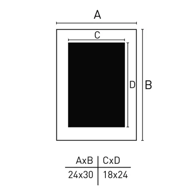 Houten lijst Apollon met passe-partout 24x30 cm (18x24 cm) | wit | normaal glas (2 mm)