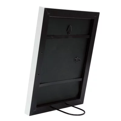 Kunststof fotolijst Lucas 15x15 cm | wit met zilverrand | normaal glas (2 mm)