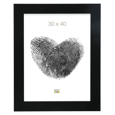Drewniana rama do obrazu Heibaart 30x30 cm | czarny | szkło standardowe (2 mm)