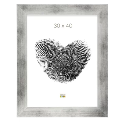 Drewniana rama do obrazu Heibaart 20x20 cm | srebrny | szkło standardowe (2 mm)