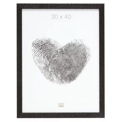 Rama o wyglądzie zwęglonego drewna do obrazu 20x28 cm | czarny | szkło standardowe (2 mm)