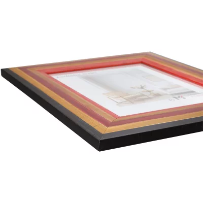 Exclusieve houten kader Listany 29,7x42 cm (A3) | goud met strepen | normaal glas (2 mm)