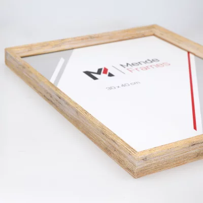 Rama drewniana Mencuna na wymiar naturalny | szkło standardowe (2 mm)