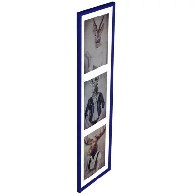 Multi fotokader van kunststof Napoli voor 3 foto's 3x13x18 cm | blauw | normaal glas (2 mm)