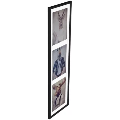 Multi fotolijst van kunststof Napoli voor 3 beelden 3x15x20 cm | zwart | normaal glas (2 mm)