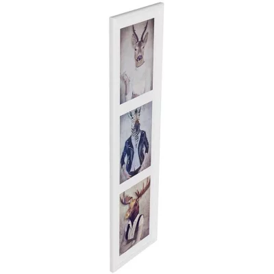 Multi fotokader van kunststof Napoli voor 3 foto's 3x13x18 cm | wit | normaal glas (2 mm)