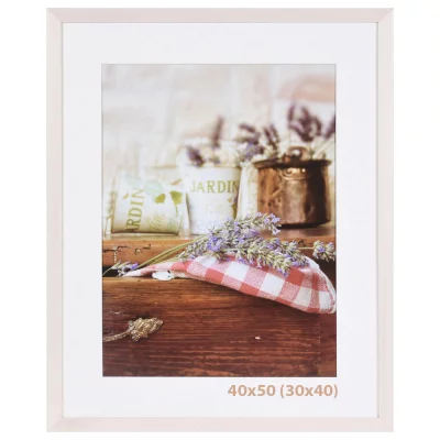 Houten lijst Jardin met passe-partout 20x30 cm (15x20 cm) | wit | normaal glas (2 mm)