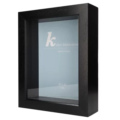 Houten kader Dragón met afstandshouder 30x40 cm | Black | normaal glas (2 mm)