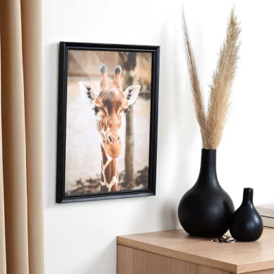 Houten kader Marsac op maat zwart | normaal glas (2 mm)