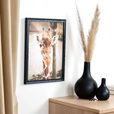 Holzrahmen Saint-Malo Maßanfertigung schwarz | Normalglas (2 mm)