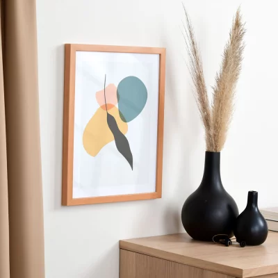 Holzrahmen Figari Maßanfertigung braun | Normalglas (2 mm)