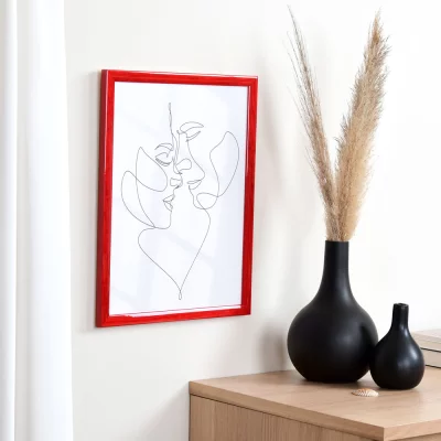 Holzrahmen Korsika 50x60 cm | rot | Normalglas (2 mm)