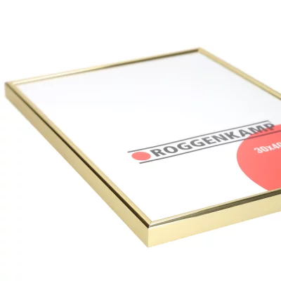 Alurahmen Profil R - Sonderzuschnitt gold | Acrylglas UV 90 (3 mm)