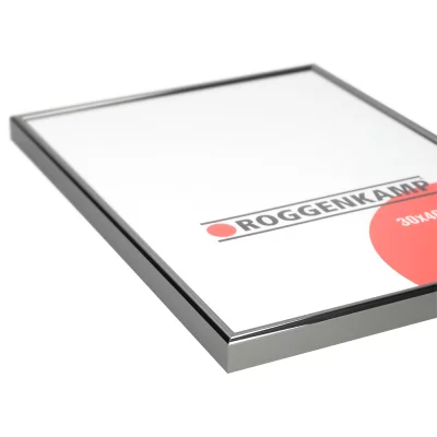 Aluminium kader profil R - op maat platina, glanzend | normaal glas (3 mm)