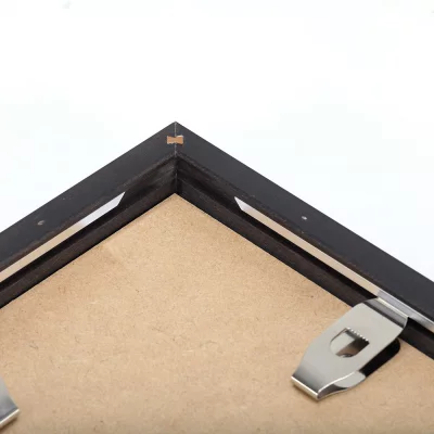 Holzrahmen aus Buche / Ahorn - Sonderzuschnitt Buche dunkelbraun lasiert | Normalglas (3 mm)