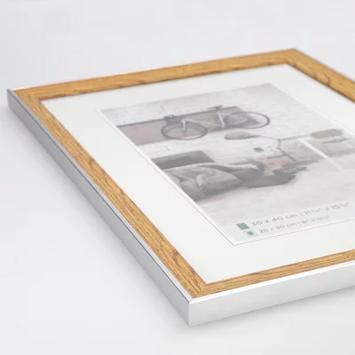 Kunststof kader Bohemian met passe-partout 10x15 cm | beuk | normaal glas (2 mm)