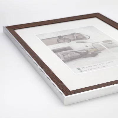 Kunststof kader Bohemian met passe-partout 10x15 cm | notenboom | normaal glas (2 mm)