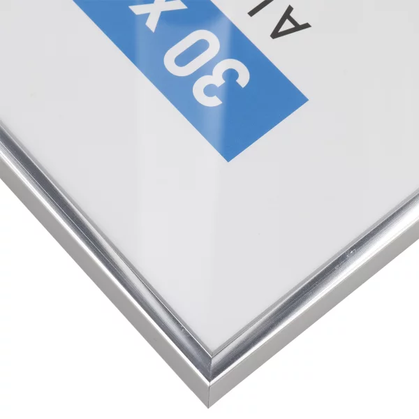 Alu Bilderrahmen Accent 30x40 cm | Silber glanz | Normalglas (2 mm)