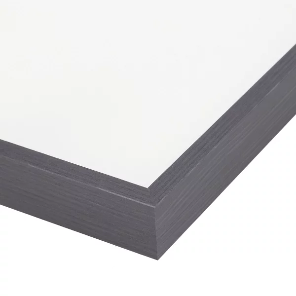 Alu-Bilderrahmen Barth NXT mit Distanzleiste, Serie 1131 18x24 cm | Dunkelgrau - Furnier Holzoptik | Normalglas (2 mm)