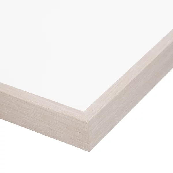 Alu-Bilderrahmen Barth NXT mit Distanzleiste, Serie 1131 18x24 cm | Eiche weiß gekalkt - Echtholzfurnier | Normalglas (2 mm)