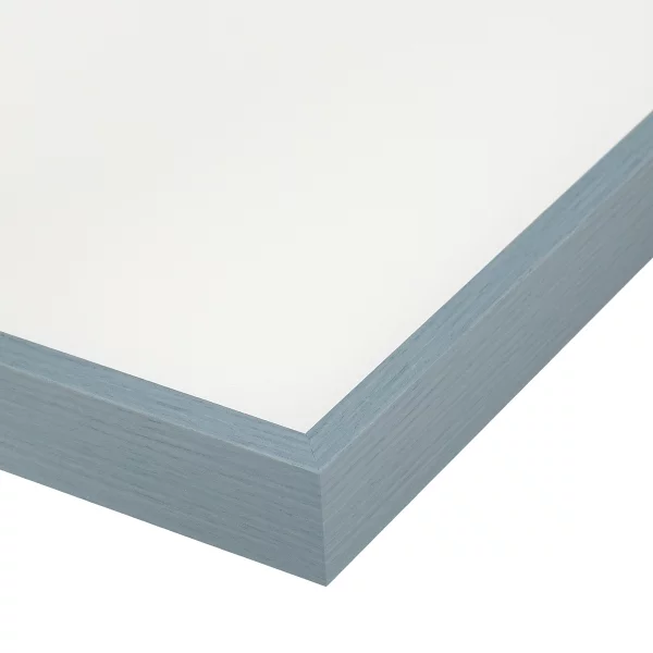 Alu-Bilderrahmen Barth NXT mit Distanzleiste, Serie 1131 18x24 cm | Schieferblau - Furnier Holzoptik | Normalglas (2 mm)