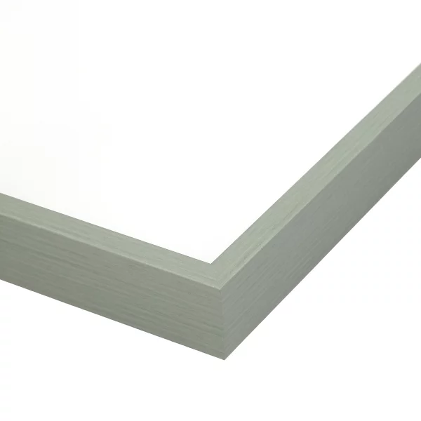 Alu-Bilderrahmen Barth NXT mit Distanzleiste, Serie 1131 - Maßanfertigung Salbeigrün - Furnier Holzoptik | Normalglas (2 mm)