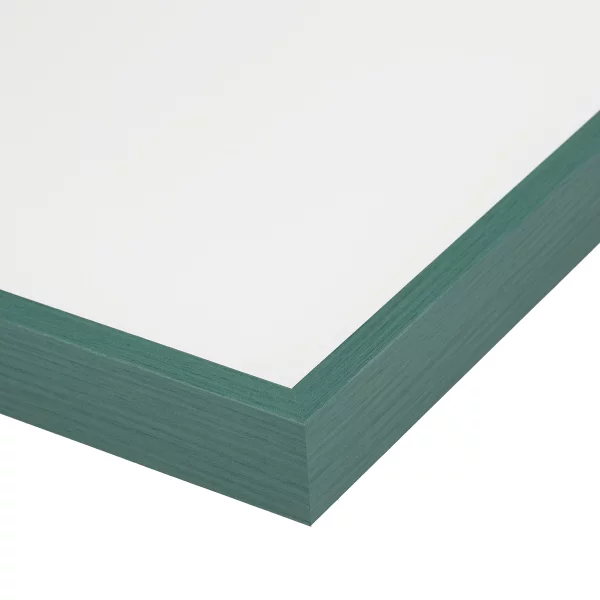 Alu-Bilderrahmen Barth NXT mit Distanzleiste, Serie 1131 - Maßanfertigung Tannengrün - Furnier Holzoptik | Normalglas (2 mm)