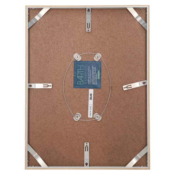 Schmaler Bilderrahmen mit Echtholzfurnier, aluminiumverstärkte Rückseite 60x70 cm | Eiche Echtfurnier natur | Normalglas (2 mm)