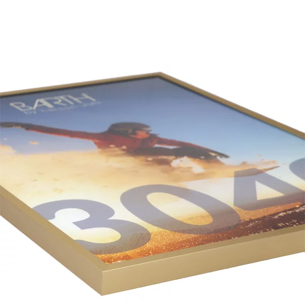 Alu Bilderrahmen BARTH - Serie 916 LIGHT 21x29,7 cm (A4) | Gold matt | Normalglas (2 mm)
