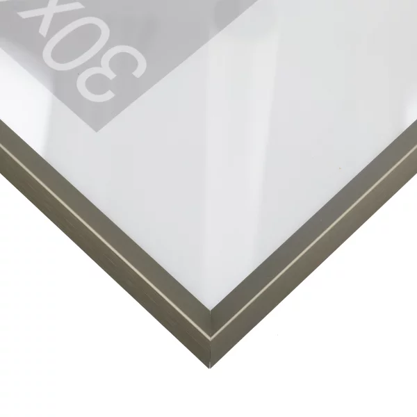 Cadre en aluminium Wega 30x40 cm | argent bruni mat | verre standard (2 mm)