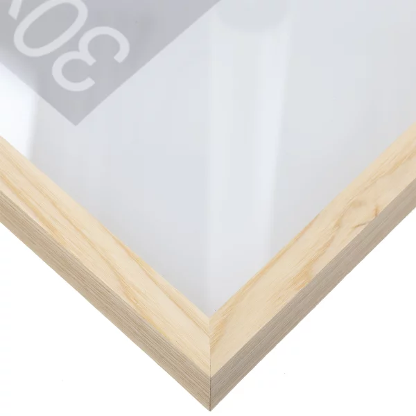 3D-Bilderrahmen aus Holz Bunda nach Maß Esche natur lasiert | Normalglas (2 mm)