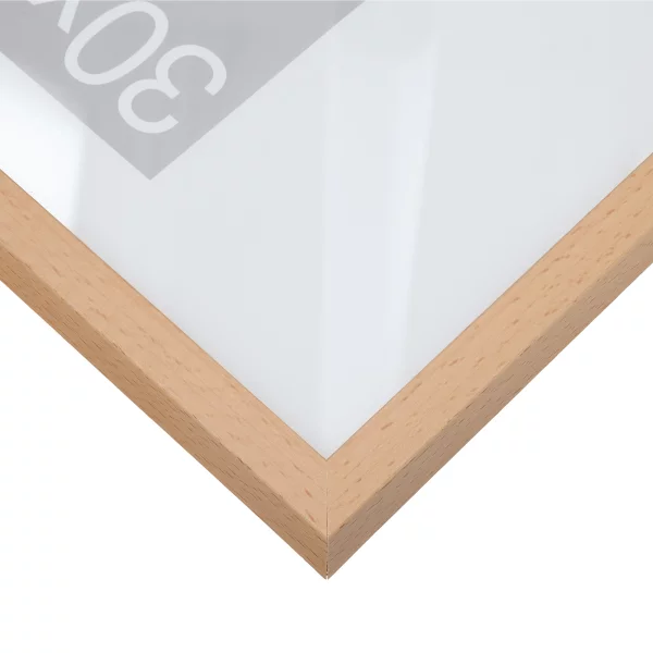 Cadre en bois Hamal 42x59,4 cm (A2) | hêtre naturel glacé | verre standard (2 mm)