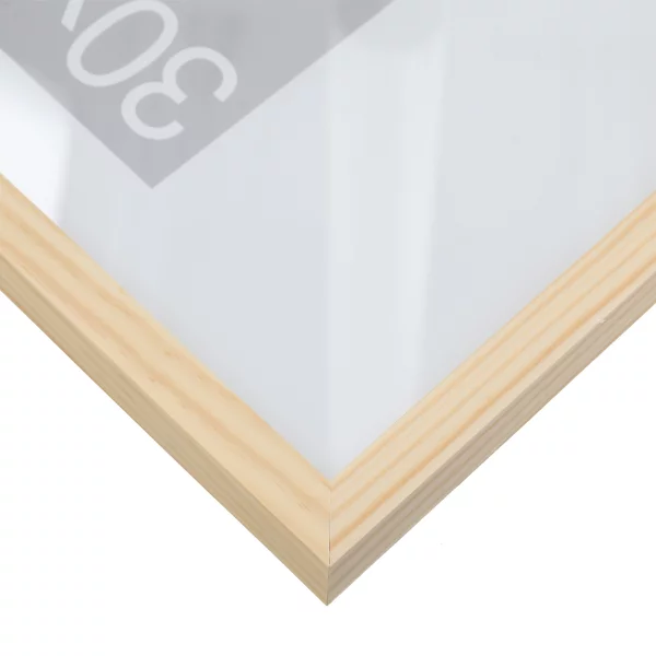 Cadre en bois Hamal sur-mesure pin naturel glacé | verre standard (2 mm)