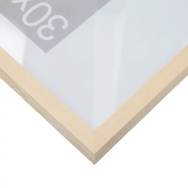 Cadre en bois Hamal sur-mesure pin naturel non traité | verre standard (2 mm)