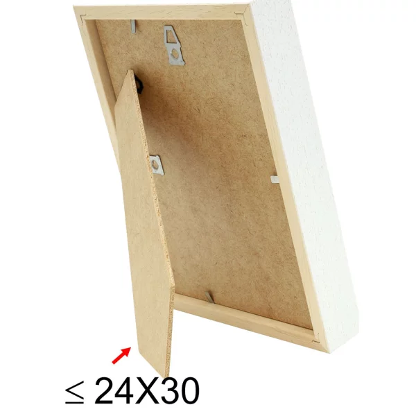 Cadre en bois Hugo avec baguette d'espacement et passe-partout 13x18 cm | blanc | verre standard (2 mm)